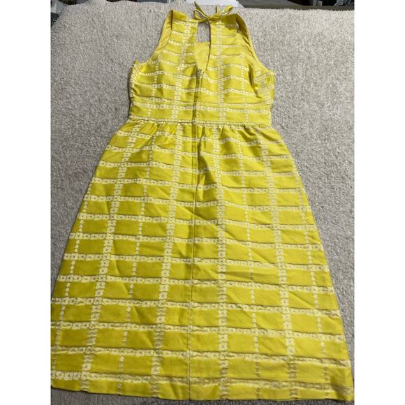 J. Crew Collection Dress Sz 0 Sheath Floral Keyhole Pockets Yellow Silk MSRP$298 - Picture 8 of 12